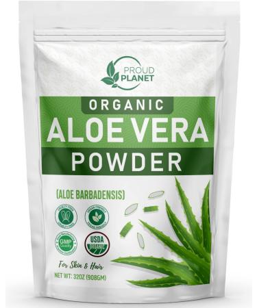 Organic Aloe Vera Powder for Hair & Face (2 Pounds) | Aloe Barbadensis | AloeVera Extract USDA Certified by Proud Planet