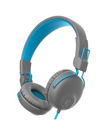 JLab Studio Headphones Wired with C3 Crystal Clear Clarity Sound Ultra-Plush Faux Leather and Cloud Foam Cushions On-Ear Wired Headphones Grey