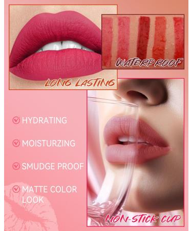 Colour Lip Marker Pen Rose Fonc Encre L vres Liquide Mat Hydratant Rouge L vres Waterproof Longue Tenue Tr s Pigment Feutre L vres Sans Transfert Cadeaux Saint-Valentin pour Femme-05 05 Rose Fonc  - Buy Online on GoSupps.com