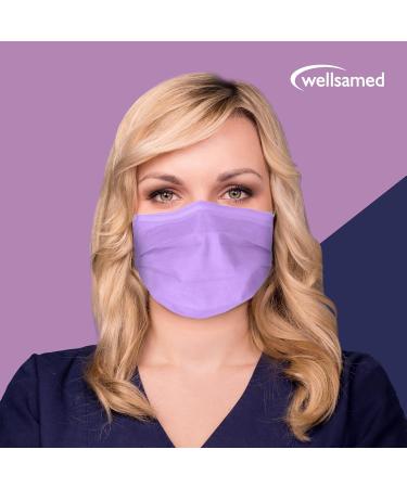 Wellsamed Wellsamask Type IIR Medical Face Masks Lavender - 50 Pack - High-Quality Elastic Band - International Shipping Available - Buy Online on GoSupps.com