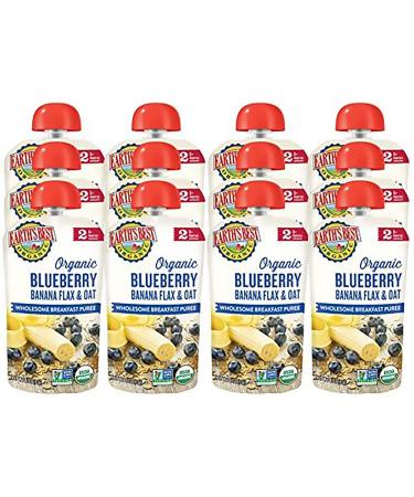 Earth's Best Organic Blueberry Banana Flax & Oat Baby Food | Stage 2 Breakfast | 3.5 oz Pouch (Pack of 12) - Buy Online on GoSupps.com