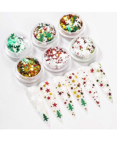 12 Boxes Christmas Nail Art Ornaments Christmas Nail Decoration Snowflake Nail Sequins Reindeer Nail Stickers Snowflake Manicure Sticker Nail Nail Supplies Plastic - Buy Online on GoSupps.com