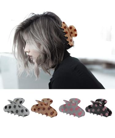 NiAMAi 3.35 Shiny Acrylic Hair Claw Clip for Women Girls - Polka Dot Pattern - 4 Pack - Buy Online on GoSupps.com