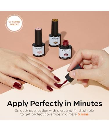 Modelones 32 PCS Gel Nail Polish Kit 28 Colors All Seasons Gel Polish with Base Coat Glossy & Glitter & Matte Top Coat and Nail Primer Black Brown Red Purple UV Gel Nail Gifts for Women DIY Salon Home Black Nude - Buy Online on GoSupps.com