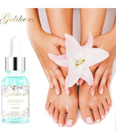 Organic Cuticle Nail Oil 15ml with Vitamin B&E, Jasmine Scent - Moisturizing Treatment for Damaged, Dry Nails | Nail Care Repair & Growth | Convenient Dropper Design - Buy Online on GoSupps.com