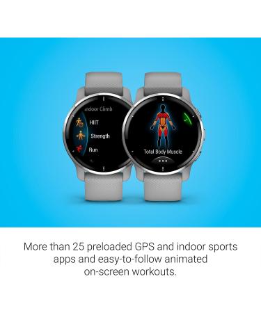 Garmin Venu 2 Plus GPS Smartwatch with Call and Text | Advanced Health Monitoring - Silver/Gray (Renewed) - Buy Online on GoSupps.com