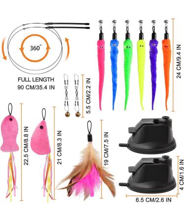 winbarry Cat Feather Toys Interactive Cat Toys 13 Pcs Cat Toys for Indoor Cats Adult Interactive Cat Toys for Indoor Cats Kitten to Keep Cat from Getting Bored - Buy Online on GoSupps.com