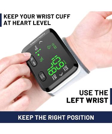 Wrist Blood Pressure Monitor with Large Backlit Display - 198 Memory Readings, Adjustable Cuff, Storage Bag - for Home Use - Black with Backlight - Buy Online on GoSupps.com