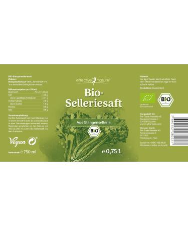Effective Nature Celery Juice 750ml - Organic Biodynamic German Juice Low Calorie & Nutrient-Rich - Buy Online on GoSupps.com