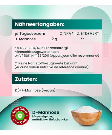  Xund X sst D-Mannose Powder 250g - Swiss Brand - Fine Powder for Better Solubility - 125 Daily Servings D(+) Mannose - High Purity 99% Vegetarian Lab Tested No Additives - Buy Online on GoSupps.com