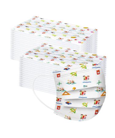 Kids Disposable Face_Mask Children Outdoor Back To School Supplies 3-Ply Breathable Auti-Dust Mouth Nose Protective Covers H-100pcs Kids