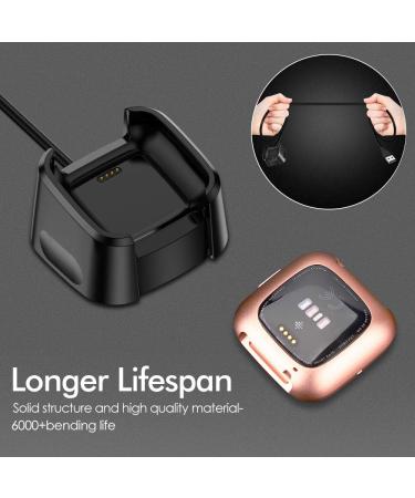 QIBOX Charger Compatible with Fitbit Versa 2 (Not for Versa/Versa Lite) 2-Pack Replacement USB Charging Cable Dock Stand for Versa 2 Health & Fitness Smartwatch 3Ft Sturdy Power Cord - Buy Online on GoSupps.com