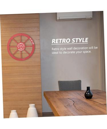Zerodeko Wall Mounted on Wheels Vintage Decor Rudder Decor Wood Wheel Ornaments Wall Decoration Household Red 30x30cm - Buy Online on GoSupps.com