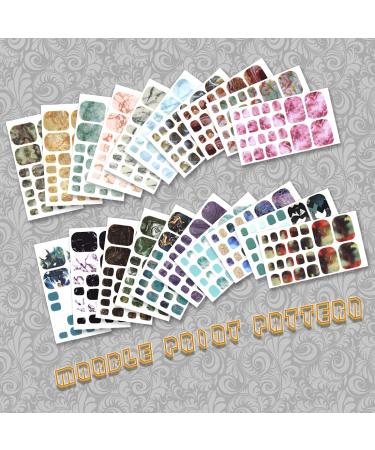 Marbling Print Toenail Polish Strips - 20 Sheets Adhesive Nail Stickers & Manicure Kit - Buy Online on GoSupps.com