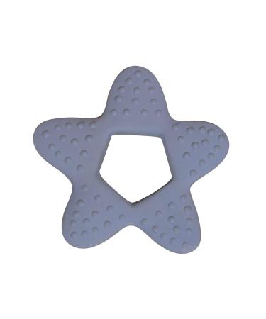Filibabba Star Teether for Babies | Star Teether Teething Ring Natural Rubber | Teething Aid (Powder Blue)
