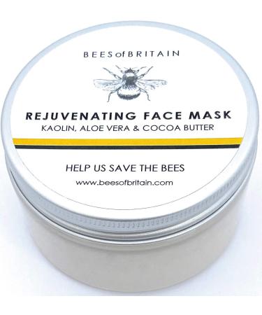 BEES of BRITAIN - 99% Natural Rejuvenating Face Mask. Ready to Use Deep Pore Skin Cleanser Face Mask Detox. We Donate 5% of our Profit to Save Bees + Pollinators. 125g