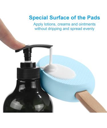 AmazerBath Lotion Applicator for Back Feet 4 Replaceable Pads with 1 Long Handled Back Sunscreen Applicator for Elderly Women Apply Cream Medicine Skin Cream Moisturizer Sunscreen Tanner Blue - Buy Online on GoSupps.com