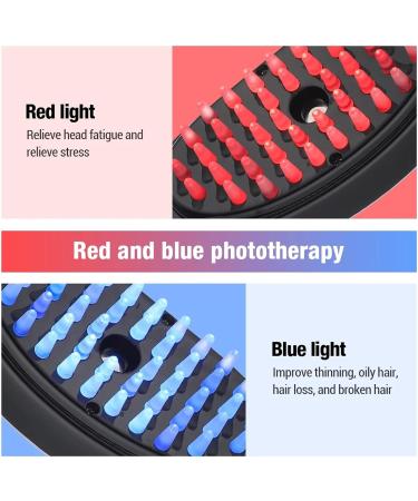 Sonic Vibration Scalp Massage Comb with Light Therapy - Anti-Hair Loss & Anion Spray Hair Growth Brush for Stress Relief - Buy Online on GoSupps.com