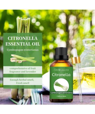 Citronella Essential Oil 100Ml Premium Therapeutic Grade Citronella Oil 100% Pure and Natural Scented Oil for Skin Hair Diffuser Aromatherapy Massage Candle Making SE-Citronella 100ML - Buy Online on GoSupps.com