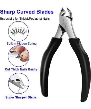 Professional Toenail Clippers Set Nail Clippers for Thickness and Ingrown Hard Toenails Stainless Steel Pedicure Clippers Nail File and Toenail Scissors Set Bag - Buy Online on GoSupps.com