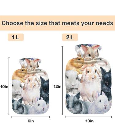 Naanle 2L Hot Water Bottle with Animal Rabbit Cover | Pain Relief & Cold Therapy | Back Hand Foot Warmer - Buy Online on GoSupps.com