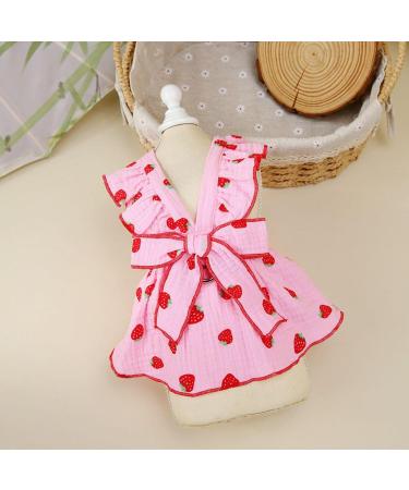 Shenrongtong Small Dog Dress - Cute Cotton Clothing for Small Dogs & Cats | Pink XS Party Outfit - Buy Online on GoSupps.com