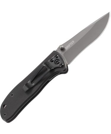 CRKT Drifter EDC Folding Pocket Knife - Gray Ti Nitride Blade, Thumb Stud Opening, Black G10 Handle - Everyday Carry - Pocket Clip - 6450K - Buy Online on GoSupps.com