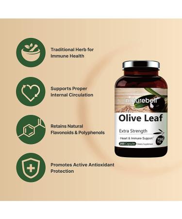 Olive Leaf Extract 750mg | Maximum Strength 20% Oleuropein | 200 Counts - Immune & Circulation Support | Non-GMO - Buy Online on GoSupps.com