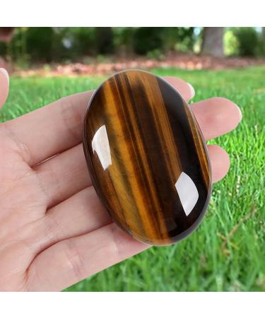 Xiannvxi 2.4 Tiger Eye Worry Stones - Natural Polished Oval Crystals for Palm Massage & Reiki Energy Buy Online Worldwide - Buy Online on GoSupps.com
