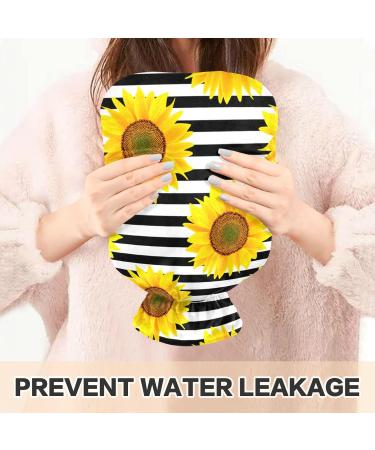 Vintage Sunflower Stripe Hot Water Bottle 2L - Pain Relief & Winter Warmth for Hands & Feet - Buy Online on GoSupps.com