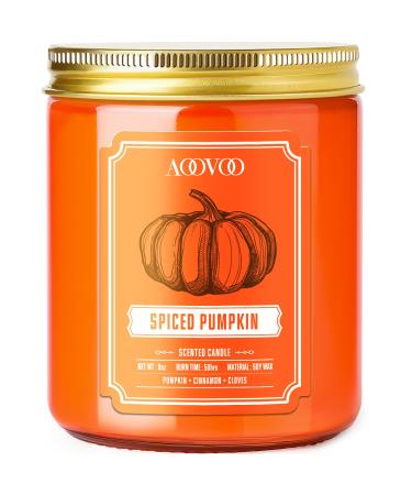 AOOVOO Spiced Pumpkin Candle - Fall Soy Candles Candles for Home Scented Aromatherapy Candle Candle for Women 9 OZ Spiced Pumpkin 9 OZ
