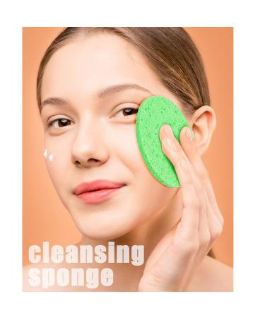 10 Natural Cellulose Face Washing Sponges | Oval Facial Cleaning Sponges for Spa & Makeup Removal | 5 Colors - International Shipping - Buy Online on GoSupps.com