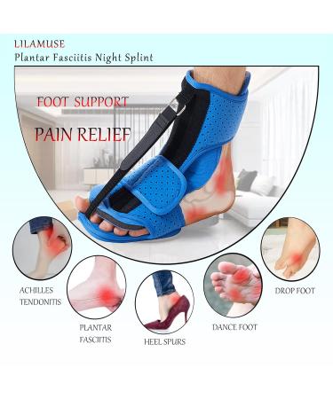 Plantar Fasciitis Night Splint - Upgrade Relief Brace for Men & Women | Achilles Tendonitis Support in Blue | International Shipping Available - Buy Online on GoSupps.com