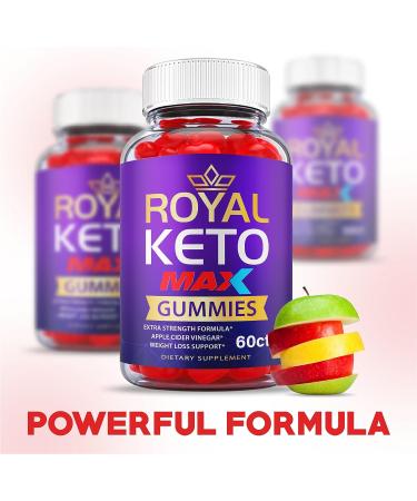 Royal Keto Gummies Max Strength - Vegan ACV Formula for Weight Loss - 60 Purple Gummies with B12, B6, and Beet Root Juice - Buy Online on GoSupps.com