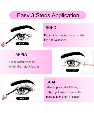 Cluster Lashes Kit Bond and Seal Lash Glue Black Eyelash Glue Cluster Lashes Glue Bond and Seal Individual Lashes at Home Lash Extension Kit Individual Lash Glue Waterproof Lash Bond and Seal 5ml+5ml Bond and Seal (Black+Clear) Tool - Buy Online on GoSupps.com