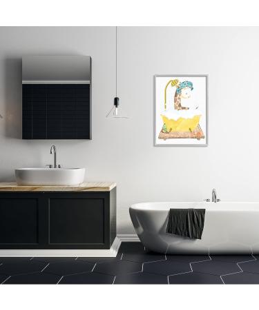 Stupell Industries Children's Giraffe Bubble Bath Wall Art - Yellow and Grey Framed Decor - Buy Online on GoSupps.com