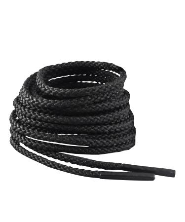 IRONLACE Unbreakable Round Bootlaces - Indestructible, Waterproof & Fire Resistant Boot & Shoe Laces 54-Inch Black