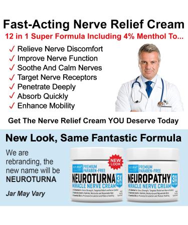 Neuropathy Nerve Relief Cream - Maximum Strength 4% Menthol | 3X Action Soothing Comfort for Feet Hands Legs & Back - Extra Large 6 Oz - Buy Online on GoSupps.com