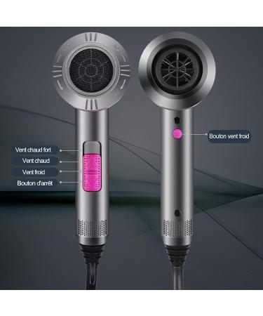 Happygoo 2000W Professional Hair Dryer - Ionic AC Motor 3 Heat Settings Cold Air Button Diffuser & Concentrators - Stylish Gray - Buy Online on GoSupps.com