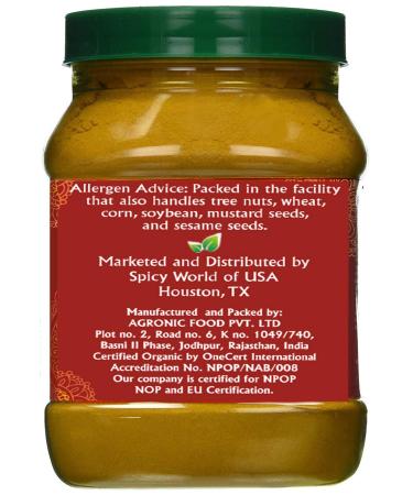 Jiva Organics Organic Turmeric Powder - 1 lb (454g) | Premium Wellness Spice - Buy Online on GoSupps.com