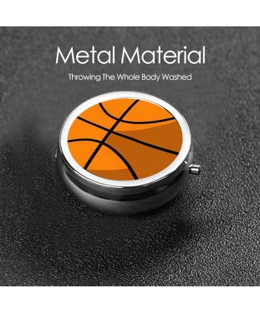 Basketball Printed Mini Round Pill Box - 3 Compartment Portable Organizer for Travel Home & Office - Buy Online on GoSupps.com