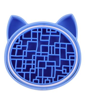 Lurrose Silicone Makeup Brush Cleaning Mat Cat Shape 2 in 1 Brush Cleaner Dryer Tray Rack Holder Portable Cosmetic Scrubber Pad for Home Travel (Blue)