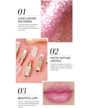 Travel Lipstick Set Non-Stick Lipstick Glossy Lip Stick with Lipgloss Effect Waterproof and Moisturizing for Weddings Parties and Teens - Buy Online on GoSupps.com