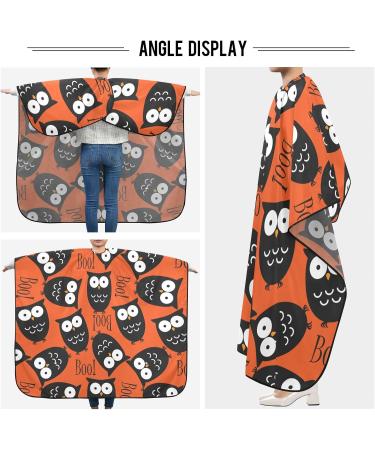 Waterproof Barber Cape - Owl Orange & Cheetah Haircut Bib for Men & Women | Unisex Hair Cutting Cape - Buy Online on GoSupps.com