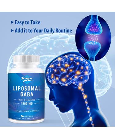 Liposomal GABA with L-Theanine 1200mg - 2 Pack High Bioavailable GABA Supplements 120 Capsules for Adults 60 Count (Pack of 2) - Buy Online on GoSupps.com