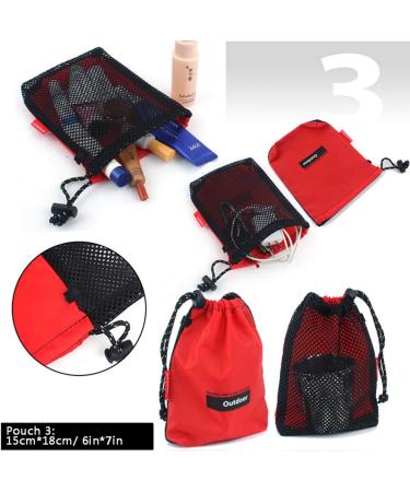 5-in-1 Nylon Drawstring Bags Set for Camping & Travel - Multi-Use Storage Pouches Pack - Buy Online on GoSupps.com