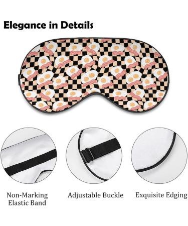 Fried Eggs & Bacon Sleep Mask for Women - Adjustable Eye Shades with Elastic Strap | Ideal for Comfortable Sleep - Buy Online on GoSupps.com