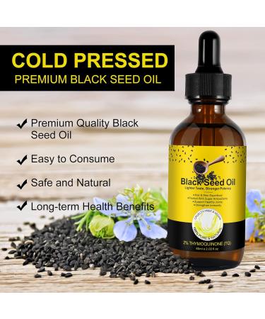 Organic Black Seed Oil - 100% Pure Natural & Cold Pressed Liquid Black Cumin Seed Oilwith Omega 3 6 9 Antioxidant and Thymoquinone for Hair Growth - Buy Online on GoSupps.com