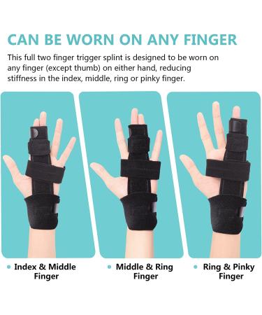 Adjustable 2 Finger Splint for Trigger Finger & Arthritis - Small-Medium Size - Wrist Brace Support for Sprains & Injuries - Metal Straightening Immobilizer - Pack of 1 - Buy Online on GoSupps.com