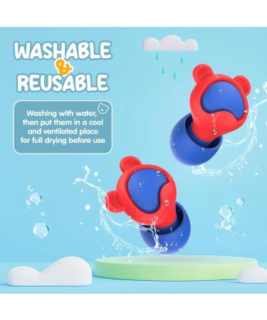 Kids Ear Plugs 2 Pairs | Reusable Silicone Noise Canceling Earplugs for Children & Adults | Ideal for Concerts Flying Studying & Noise Sensitivity (Black+Red - Buy Online on GoSupps.com